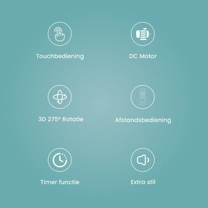 AirKing Statiefventilator - Extreem Stil en energiezuinige ventilator met 15 snelheden, DC Motor, Timer en Nachtmodus - In hoogte verstelbaar (60-105cm) - Horizontale + verticale oscillatie - Grijs