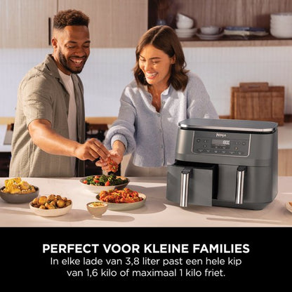 Ninja Dubbele Airfryer XXL - 7.6 L - Nieuw 2026 Model - 40 tot 240 Graden - 2470 W Vermogen - Dual Zone Technologie - DZ300EU