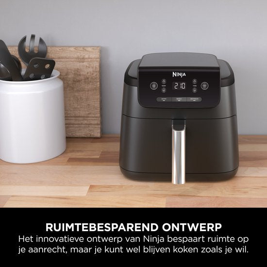 Ninja Airfryer 4,7 liter - Single drawer - Airfryen, Drogen en Opwarmen - Knapperig resultaat, minder vet, lager energieverbruik - AF110EU