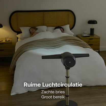 Dimplex FlexBlade Ventilator Bladloos – Oscillerende Tafelventilator - 180° Kantelbaar - 5 Snelheden & Timer - 20m Bereik – Waaier (36dB) - Magnetische Afstandsbediening