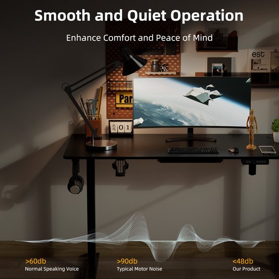 Zit-sta bureau 140 x 70 cm - Elektrisch verstelbaar - Anti-botsingstechnologie - USB-A/USB-C poorte