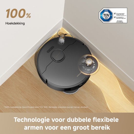 Dreame Robotstofzuiger L50 Ultra AE - Robotstofzuiger met dweilfunctie - 28.000 Pa Zuigkracht - Automatische Leegstation - Uitschuifbare Zijborstel - DryBoard - Zwart