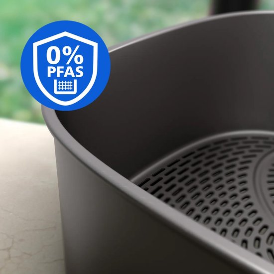 Philips Airfryer Megabasket Met Stoomfunctie 5000-serie – NA565/02 – PFAS vrij - Enkele mand óf Dubbele Mand - SteamClean – 9,5L – Tot 8 Personen – Inclusief Tang