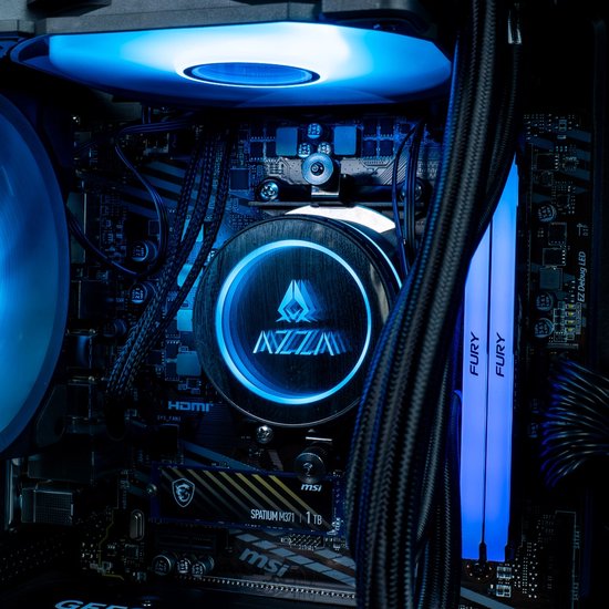 FlowUp x Powered By MSI - De Tetragame Gaming PC - Ryzen 7 5700x - RTX 5060 - 32 GB Corsair RAM - MSI 650w - 1 TB NVMe SSD - AZZA Galeforce ARGB