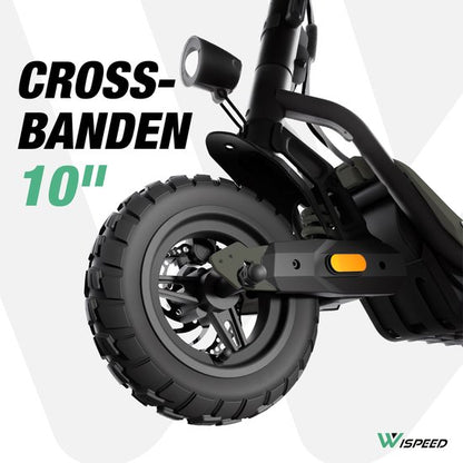 Wispeed - SuvPilot 480 - Elektrische step - Off Road Model - Krachtige 900WMotor - Snelheid tot 25km/h - Bereik tot 60km - Kaki
