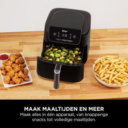 Ninja Airfryer 4,7 liter - Single drawer - Airfryen, Drogen en Opwarmen - Knapperig resultaat, minder vet, lager energieverbruik - AF110EU