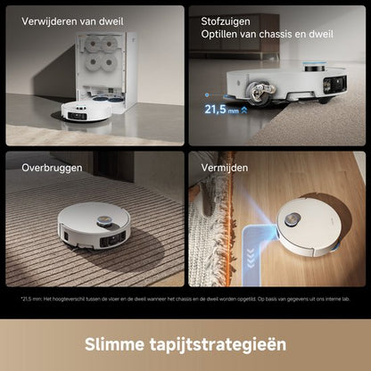 Dreame Matrix10 Ultra White – Robotstofzuiger én dweil met automatische dweilwissel – 30.000 Pa zuigkracht – 100°C zelfreinigend systeem – Voor tapijt, harde vloeren en drempels