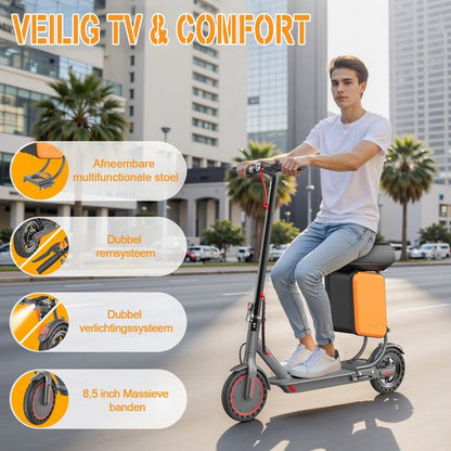 AOVOPRO LP60XB Elektrische Step met Zadel – 250W Motor – 25 km/u – App-bediening – Dubbel Remsysteem – Opvouwbare – voor Volwassenen