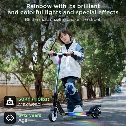 RCB Elektrische Step Kinderen - 6.5 inch- Verlichting - 5/10/15 km/u - zwart