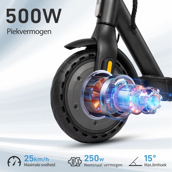 vankel E5PRO Elektrische Step - 375Wh Accu - Actieradius 30 km - 500W Motor - Cruise Control - Anti-diefstalmodus - Slimme bediening via Bluetooth en App -10 Inch Honeycomb Anti-lek Banden - Schijfrem&V-rem - Opvouwbare