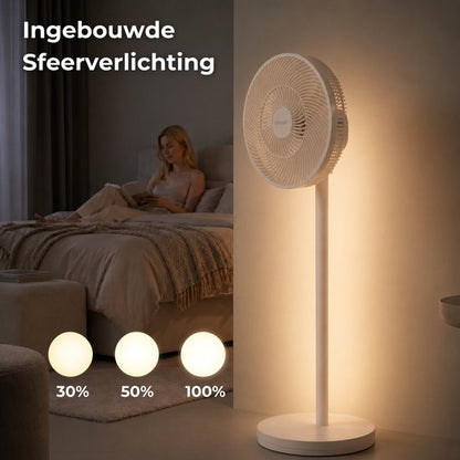 Evolar Smart Ventilator Staand - 36W - Incl. Accu - Statiefventilator - Ambient Light - WiFi - App & Afstandsbediening - EVO-SF36WW