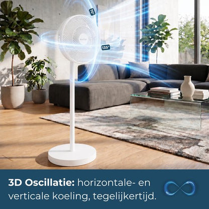 Evolar Smart Ventilator Staand - 36W - Incl. Accu - Statiefventilator - Ambient Light - WiFi - App & Afstandsbediening - EVO-SF36WW