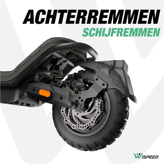 Wispeed - SuvPilot 480 - Elektrische step - Off Road Model - Krachtige 900WMotor - Snelheid tot 25km/h - Bereik tot 60km - Kaki