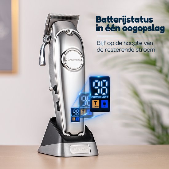 Hondentondeuse Dikke Vacht - Draadloos 5,5u - Fluisterstil <50dB - 2 Snelheden - Hondentrimmer - Honden Tondeuse Trimset - Video & E-book - RVS - Groomzo