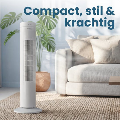 Auronic Torenventilator - Met Afstandsbediening en Timer - Ventilator - 60° Oscillatie - 76 cm - Wit