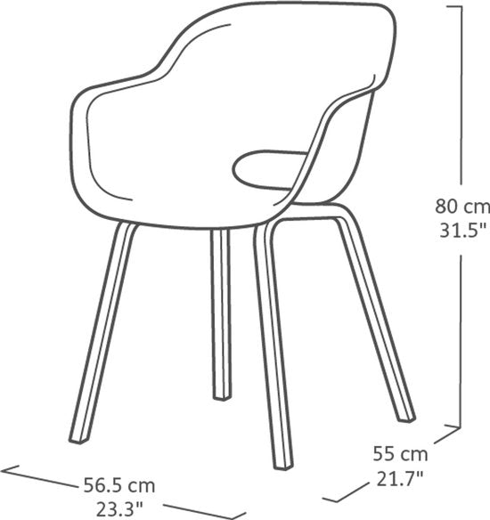 Keter Porto Diningset - Signature Porto Tafel en 6 Noa Tuinstoelen - Ashwood/Vintage Groen