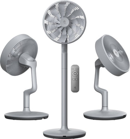 AirKing Statiefventilator - Extreem Stil en energiezuinige ventilator met 15 snelheden, DC Motor, Timer en Nachtmodus - In hoogte verstelbaar (60-105cm) - Horizontale + verticale oscillatie - Grijs