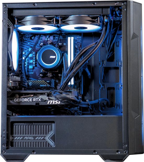 FlowUp x Powered By MSI - De Ik hoor je Gaming PC - Don Kaaklijn - Ryzen 5 - RTX 5060 - 32 GB RAM - 1 TB SSD - Waterkoeling