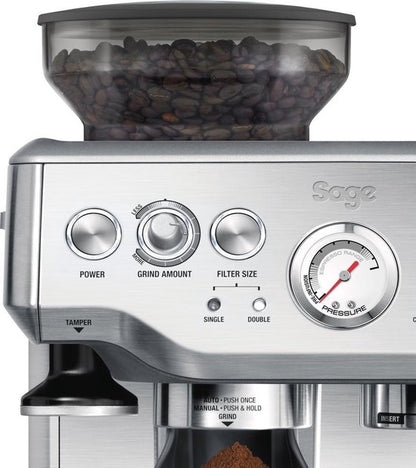 Sage SES875BSS the Barista Express Brushed Stainless Steel - Pistonmachine - incl Temp Control Melkkan - Espressomachine