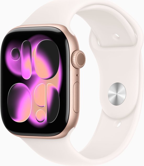 Apple Watch 11 - Wifi - 42mm - Rose Goudkleurig Aluminium Case with Light Blush Sport Band - S/M