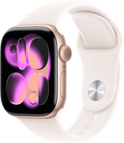 Apple Watch 11 - Wifi - 42mm - Rose Goudkleurig Aluminium Case with Light Blush Sport Band - S/M
