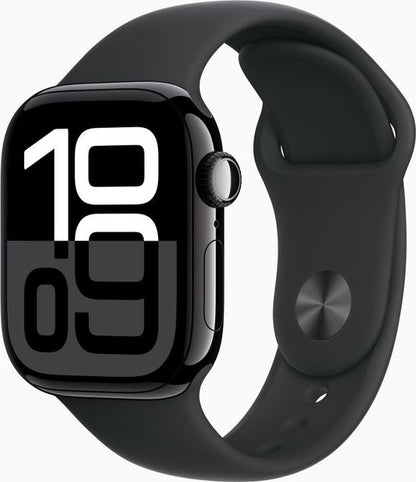 Apple Watch Series 10 - Wifi + 4G - 46mm - Zwarte Aluminium Case met Zwart Sportbandje - M/L