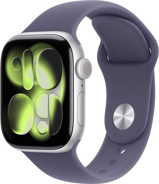 Apple Watch 11 - Wifi - 42mm - Zilverkleurig Aluminium Case with Purple Fog Sport Band - M/L