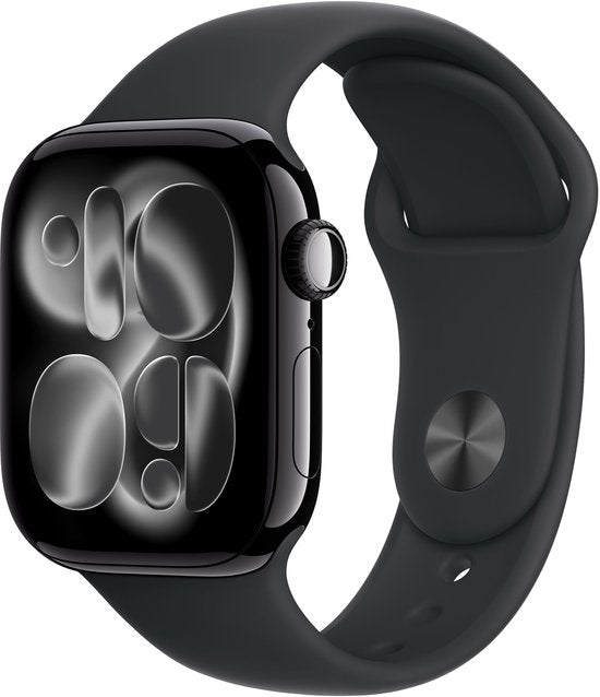 Apple Watch 11 - Wifi - 42mm - Jet Black Aluminium Case with Black Sport Band - M/L