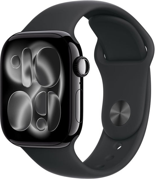 Apple Watch 11 - Wifi - 42mm - Jet Black Aluminium Case with Black Sport Band - M/L