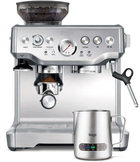 Sage SES875BSS the Barista Express Brushed Stainless Steel - Pistonmachine - incl Temp Control Melkkan - Espressomachine