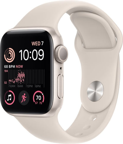 Apple Watch SE 2022 - Smartwatch dames en heren - 40 mm - Sterrenlicht Aluminium