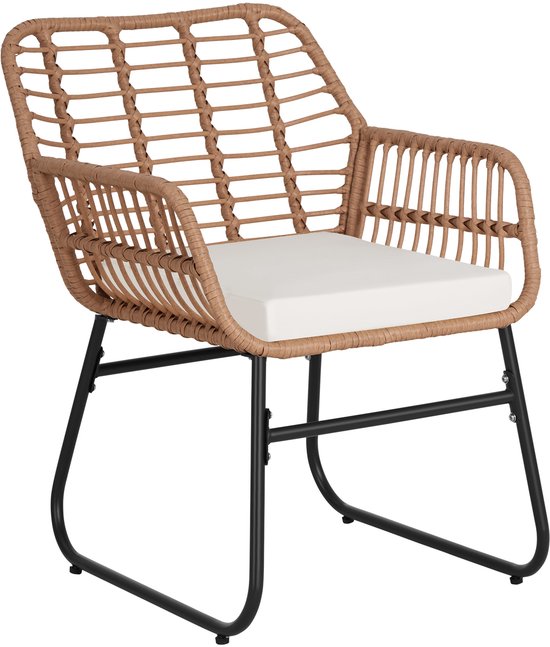 tectake® Bistroset Molfetta XL - Tuinset voor 4 Personen - Weerbestendige Loungeset - 2 Tuinstoelen, Tuinbank en Tuinafel - Inclusief comfortabele Kussens - Zitgroep voor Tuin, Balkon en Terras