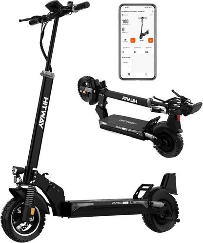 HITWAY Elektrische Step H9 Pro ABE - E Scooter met 10 Inch Banden en een 20.8Ah Batterij met Hoge Capaciteit – Actieradius van 80-90 km – 500W motor – Opvouwbaar – IP54 Waterdicht – Slimme bediening via App