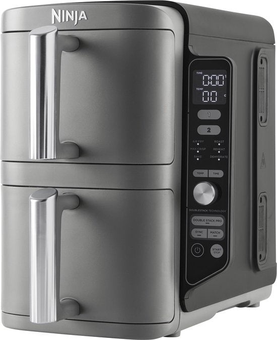 Ninja Double Stack Airfryer XXL - 7.6 Liter - Dubbele Gestapelde Lades - 6 Programma's - Inclusief 2 Kookrekjes - SL300EU