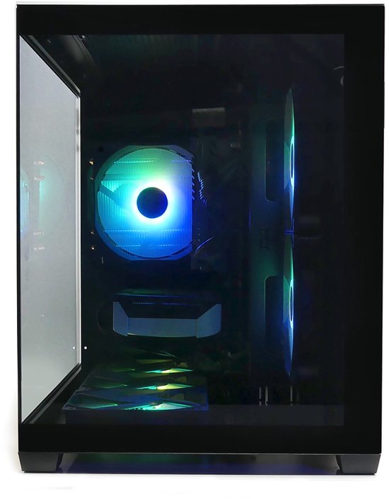 AMD Ryzen 7 5700X Game/Gaming PC|RTX 5060|16GB RAM|1TB SSD|Geschikt voor Fortnite, Minecraft en Roblox op Highest settings|Nvidia GeForce RTX 5060 8G|Mini Aquarium Case|WiFi 6|Bluetooth 5.4|Windows 11 Pro|AURA GC10M
