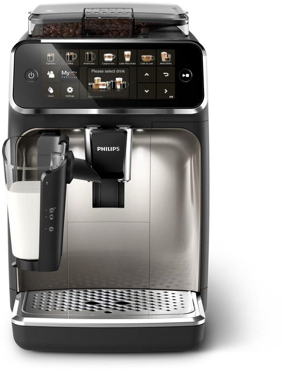 Philips 5400 Series - Espressomachine - 12 Verschillende Dranken - LatteGo Melksysteem - Keramische molen - AquaClean Filter - Volautomatisch - Zwart & Zilver - Koffiemachine met bonen - EP5447/90