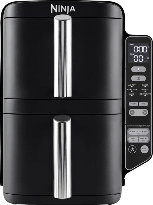 Ninja Double Stack Airfryer XXL - 7.6 Liter - Dubbele Gestapelde Lades - 6 Programma's - Inclusief 2 Kookrekjes - SL300EU