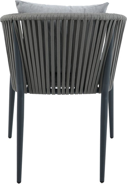AXI Chay Tuinset met 8 stoelen Houtlook/antraciet – Gepoedercoat aluminium frame – 8 Personen - Dining set met kussens voor balkon, tuin en terras - Weerbestendig
