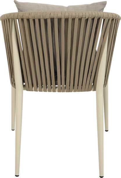 AXI Chay Tuinset met 8 stoelen Houtlook/beige – Gepoedercoat aluminium frame – 8 Personen - Diningset met kussens voor balkon, tuin en terras - Weerbestendig