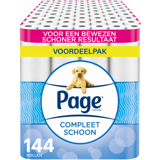 Page®/Scottex toiletpapier - Compleet Schoon wc papier - 144 rollen - met een vleugje katoen - Voordeelverpakking