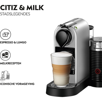 KRUPS Nespresso CitiZ &amp; Milk XN761B – Zilver