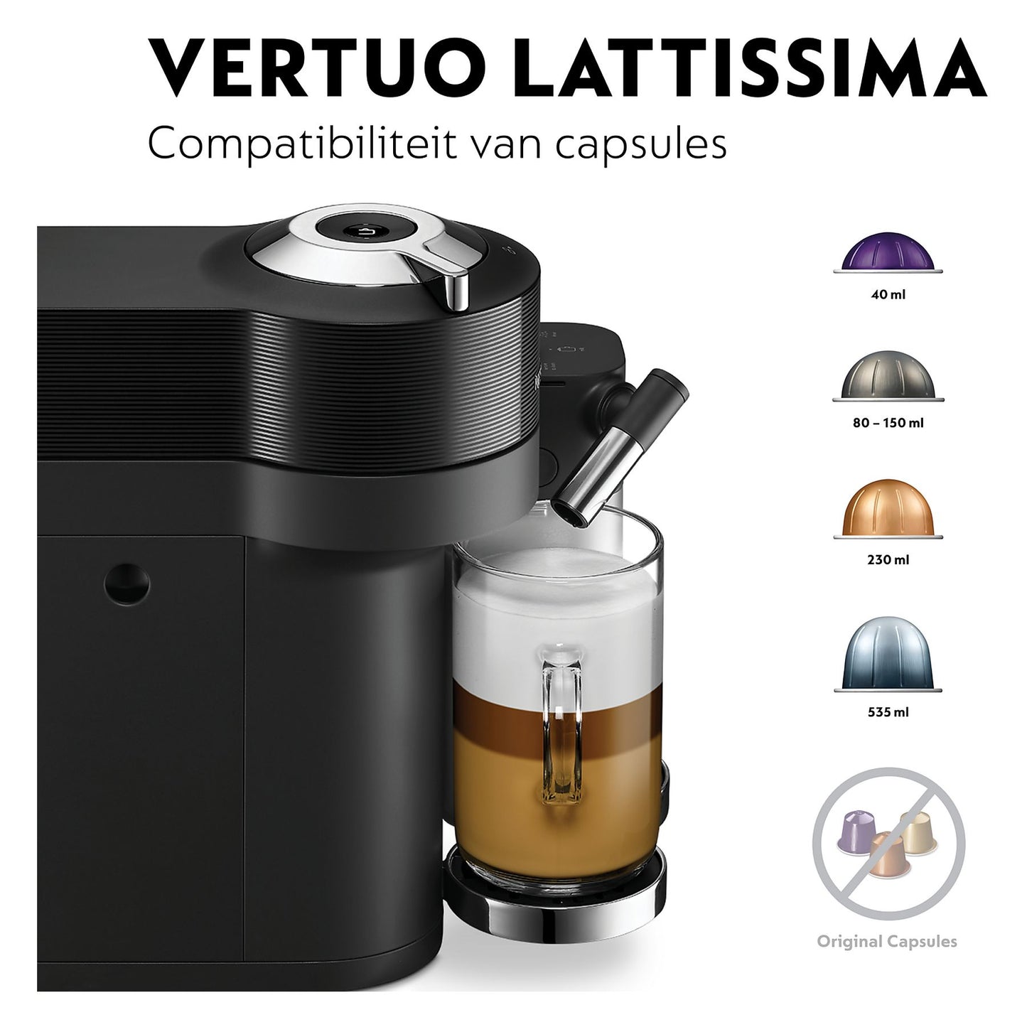 DE LONGHI Vertuo Lattisima ENV300.B Zwart