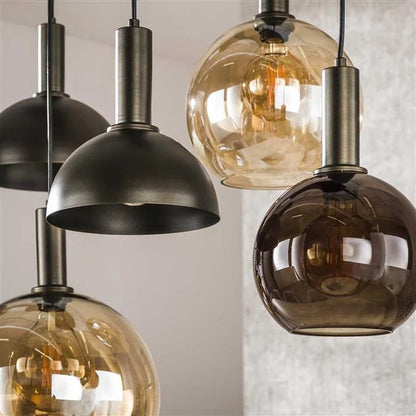 Clemenza 7-lichts Hanglamp Bruin/Amber