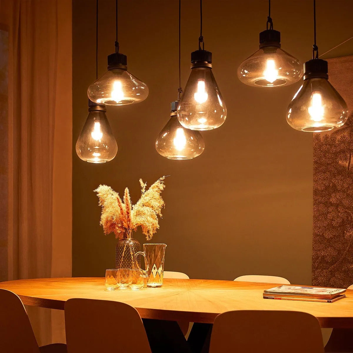Demeter Hanglamp 6-lichts glas E27
