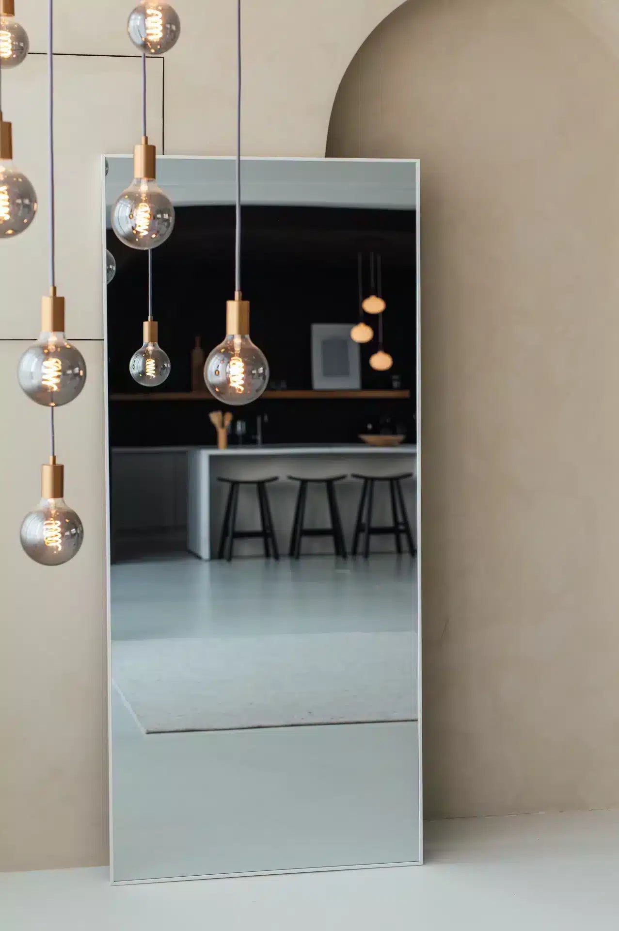 Finn Rechthoekige spiegel 180×80 cm – Mat Wit