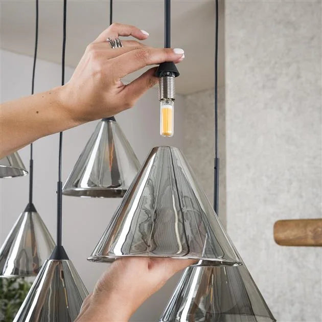 Indra 9-lichts Hanglamp Smoke