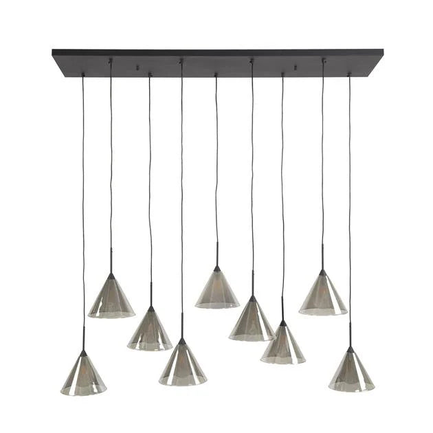 Indra 9-lichts Hanglamp Smoke
