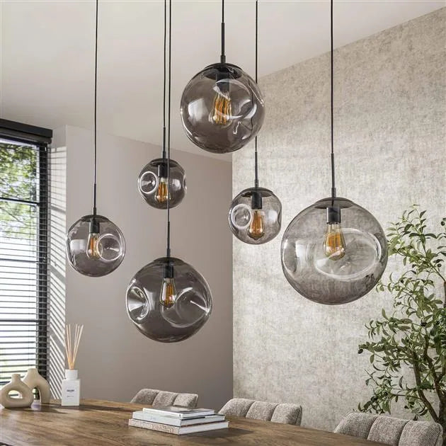 Mika 6-lichts Hanglamp Smoke