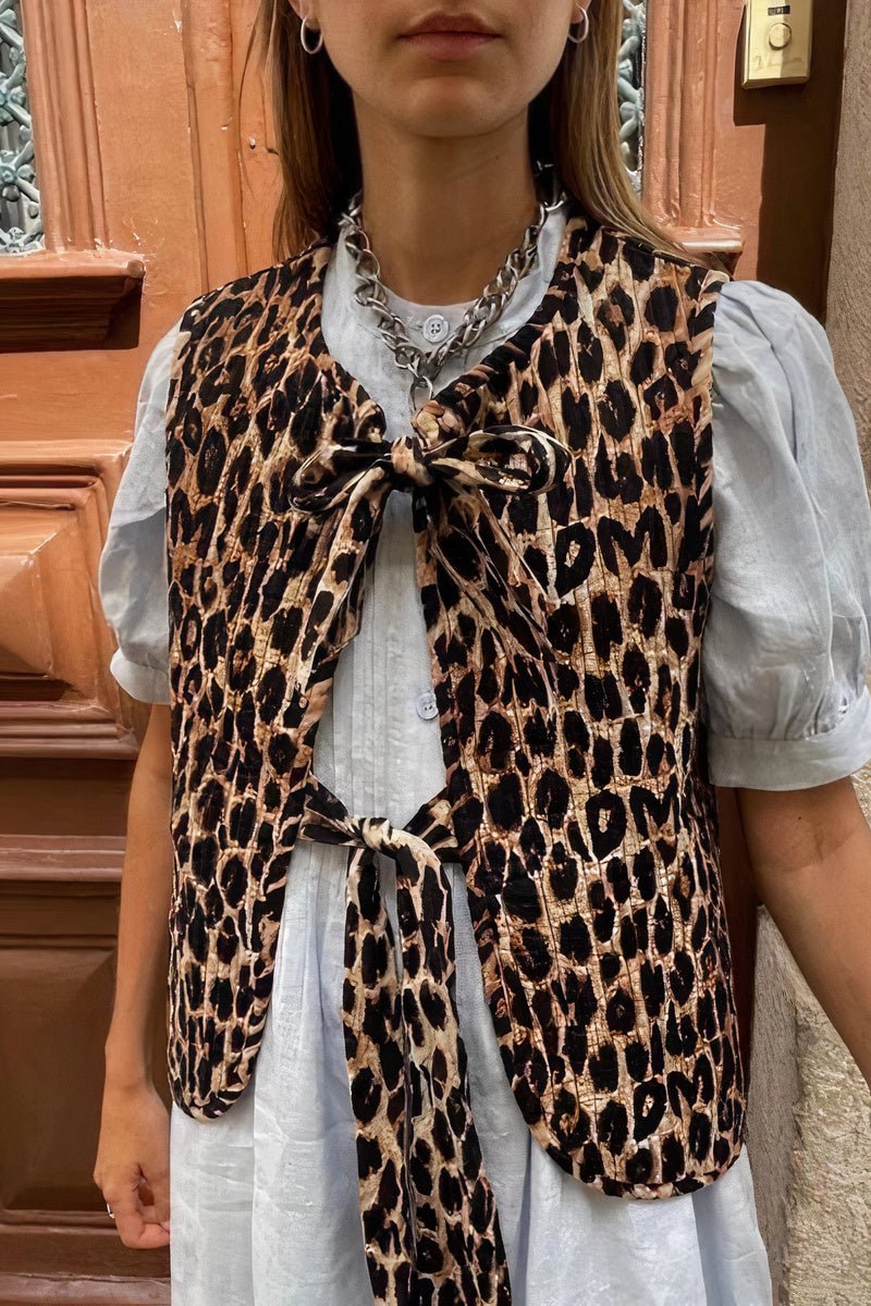 Gilet met luipaardprint voor lente/zomer - Olga