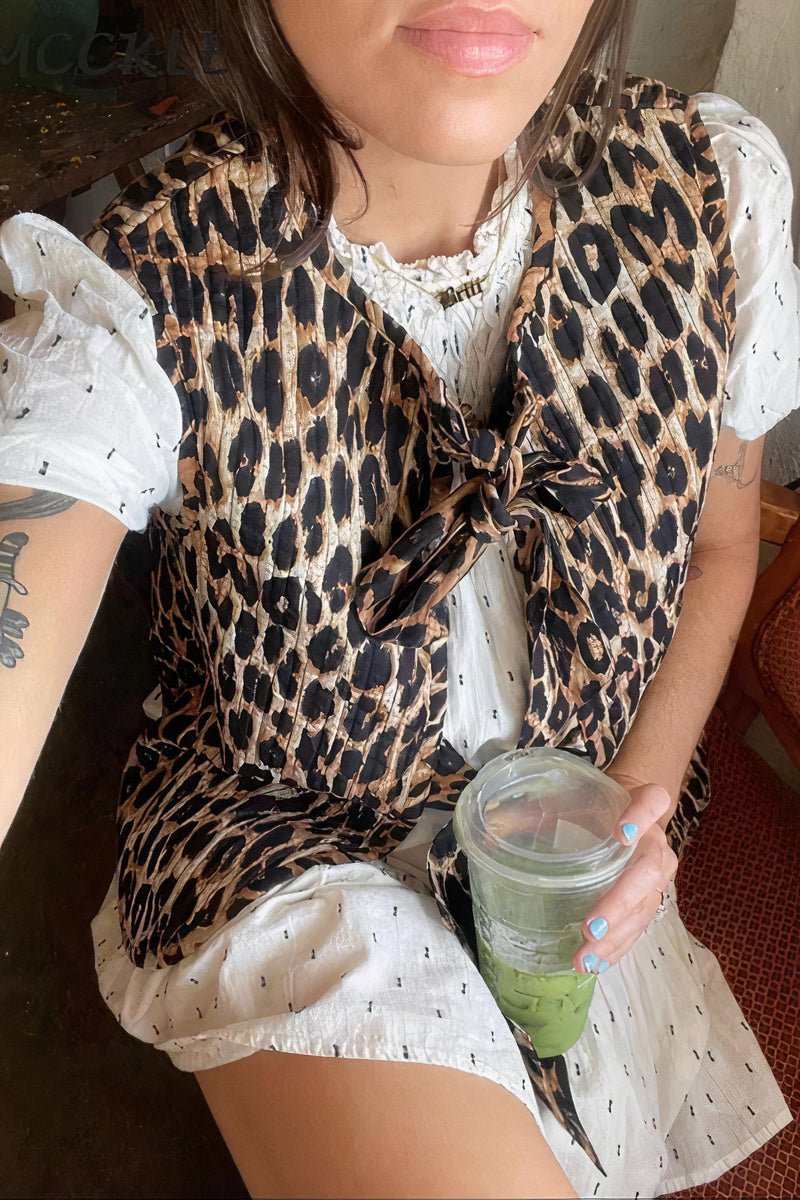 Gilet met luipaardprint voor lente/zomer - Olga